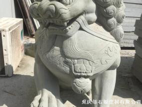青砂石雕刻石獅